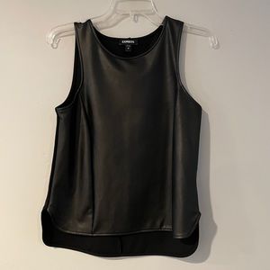 XS Express tank top leather front cloth back